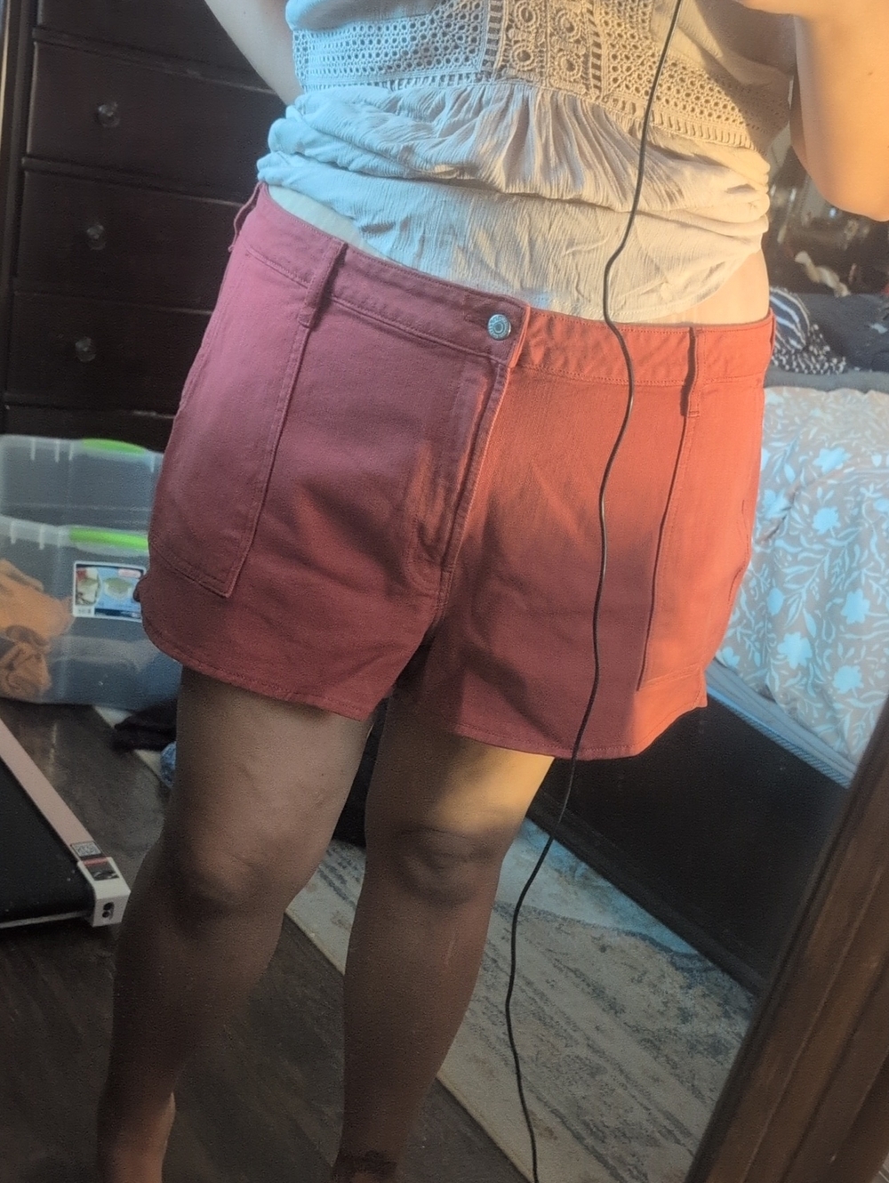 Old Navy Coral Pink High-Rise Jean Shorts